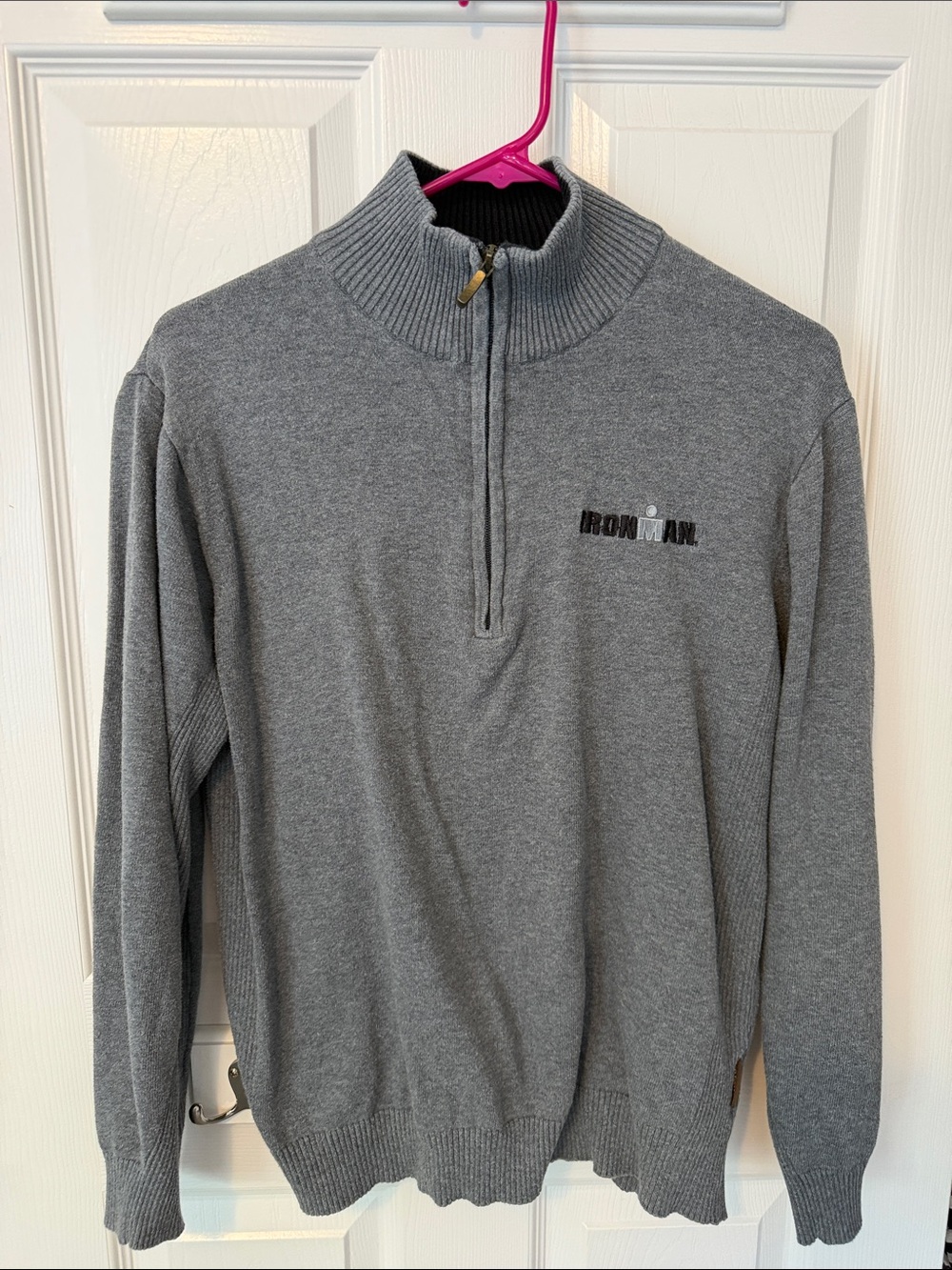 Ironman Weatherproof Gray Crewneck Sweater with Black Trim- like new